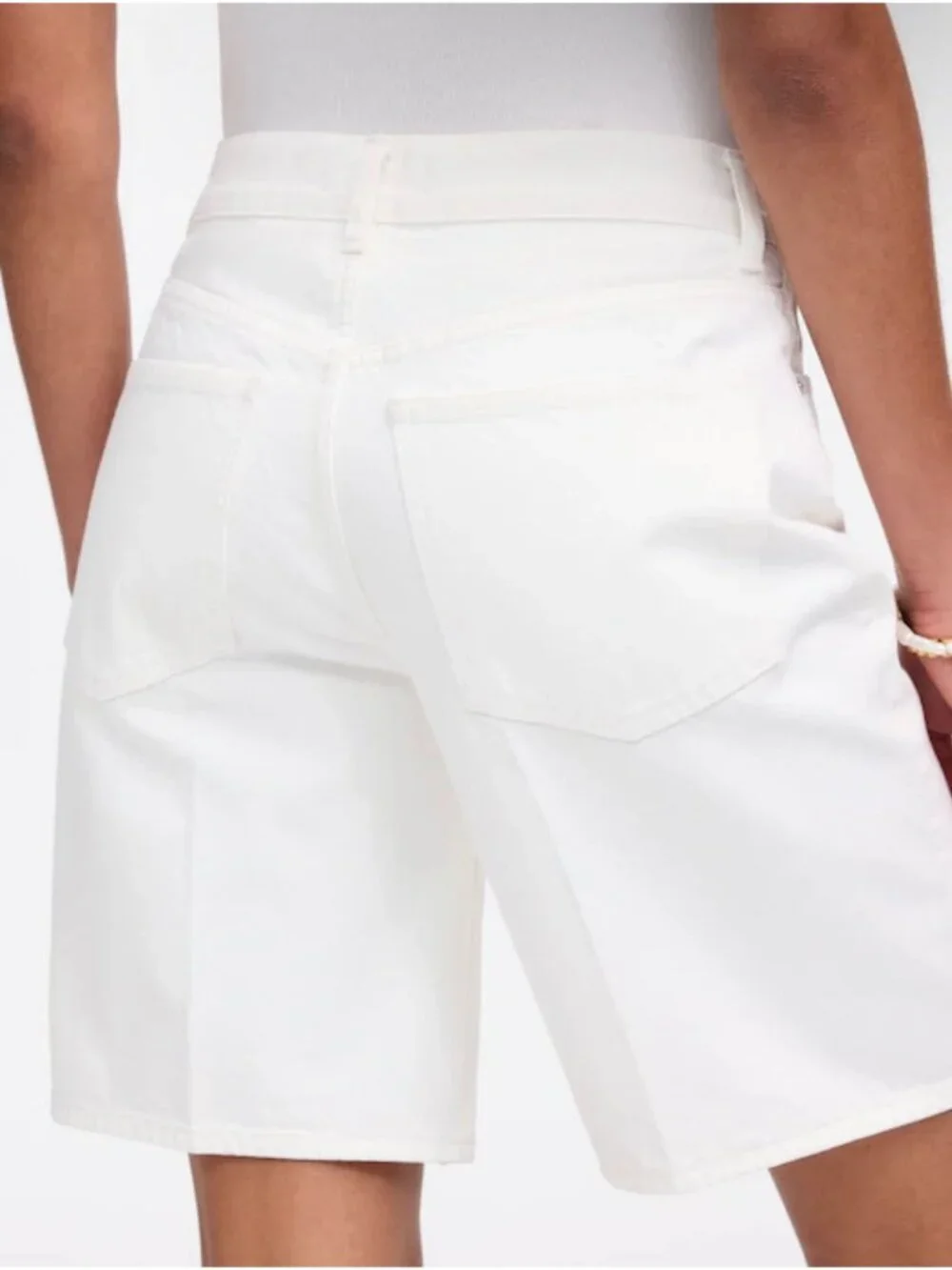 NWT Madewell White The 1997 Denim High Rise Bermuda Shorts - Size: 30